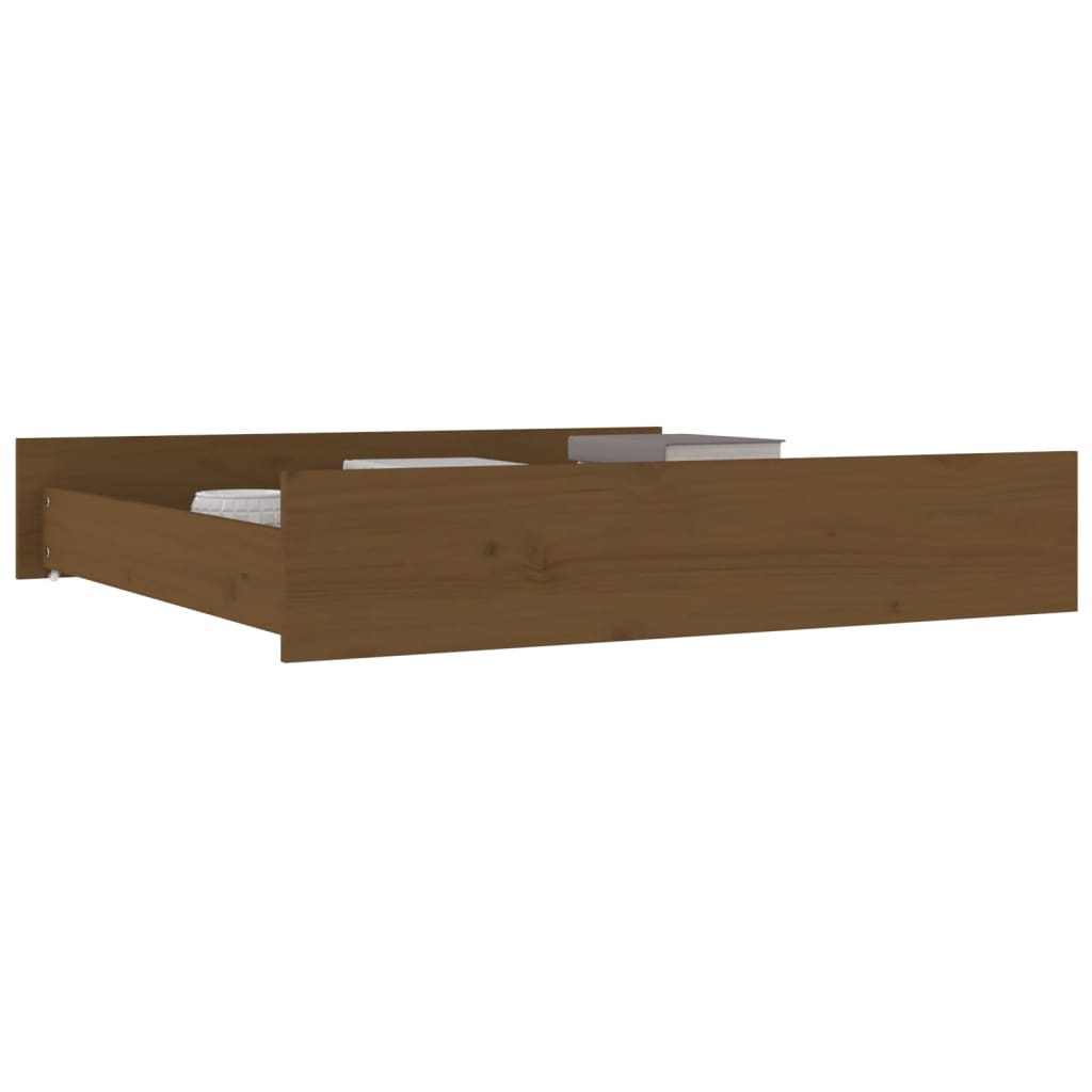 Cassetti per Letto 2pz Marrone Ambra in Legno Massello di Pino - homemem39