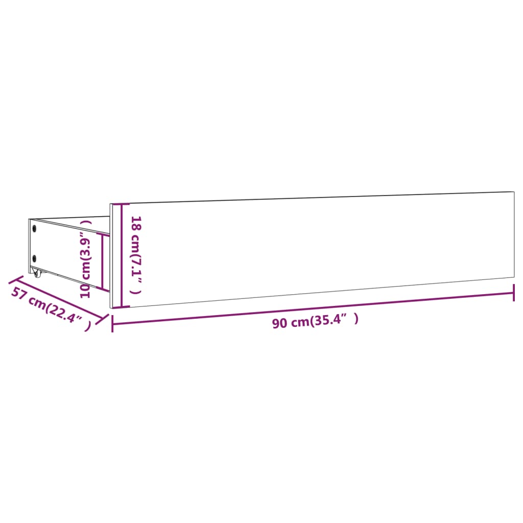 Cassettoni da Letto 4 pz in Legno Massello di Pino - homemem39
