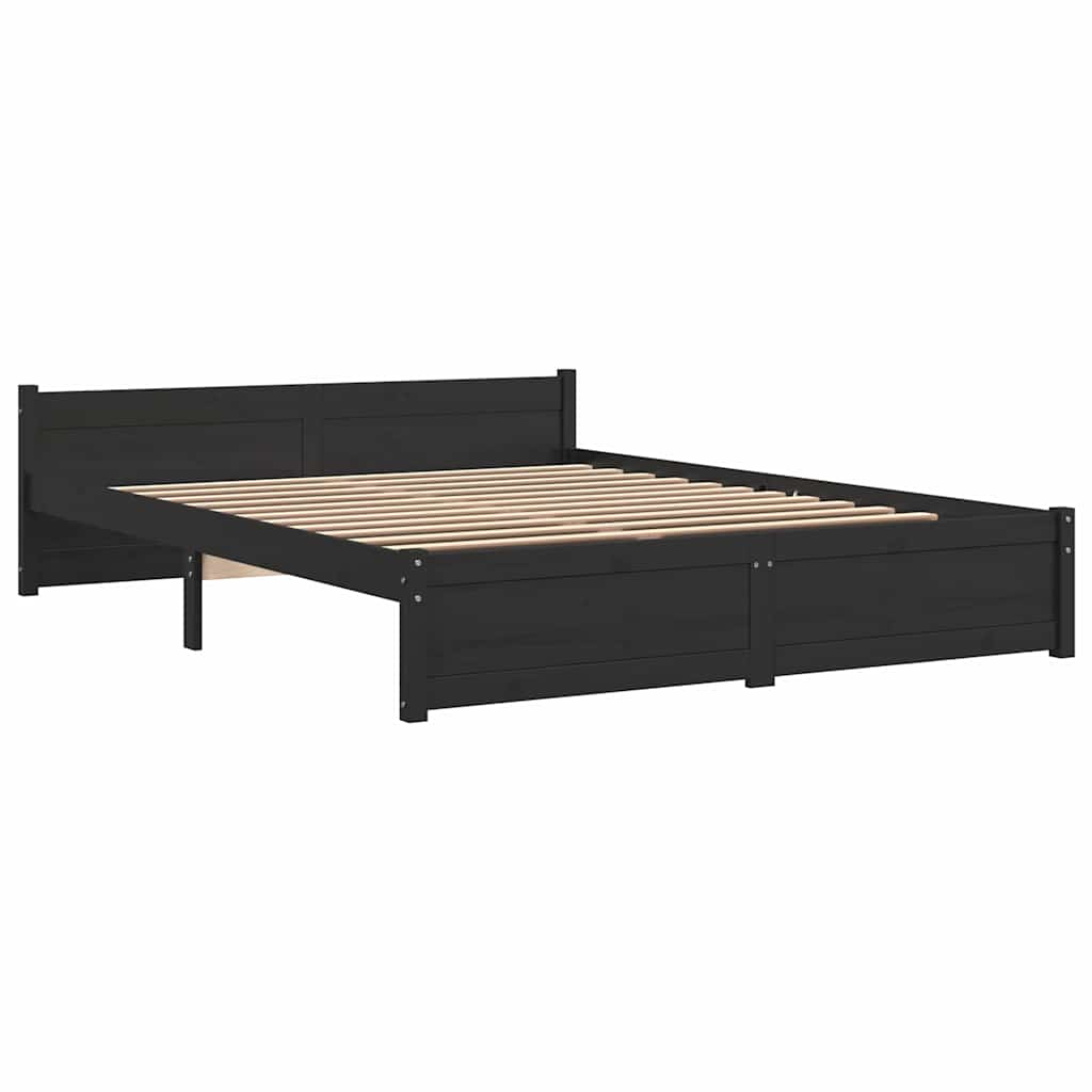 Giroletto Nero in Legno Massello 135x190 cm Double - homemem39