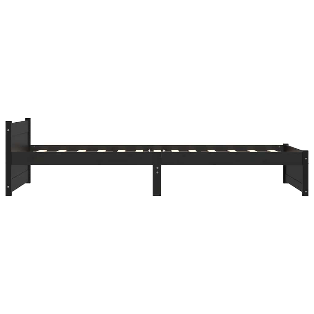 Black bed frame in solid wood 90x200 cm