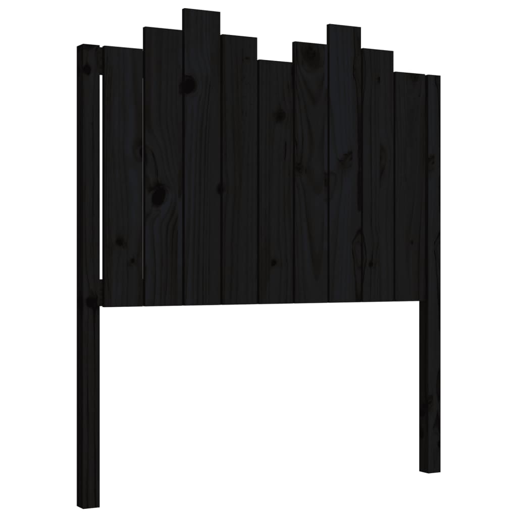 Testiera per Letto Nera 96x4x110 cm in Legno Massello di Pino - homemem39