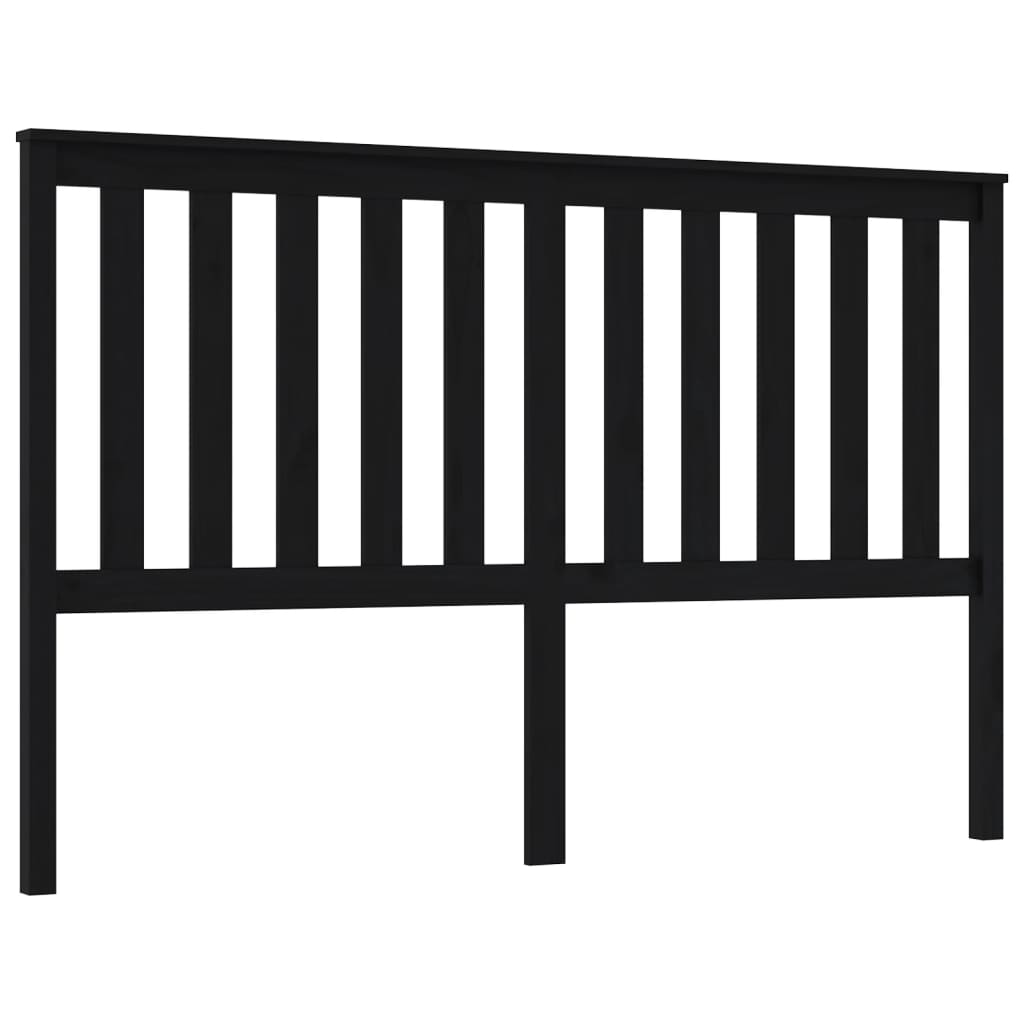 Testiera per Letto Nera 166x6x101 cm in Legno Massello di Pino - homemem39