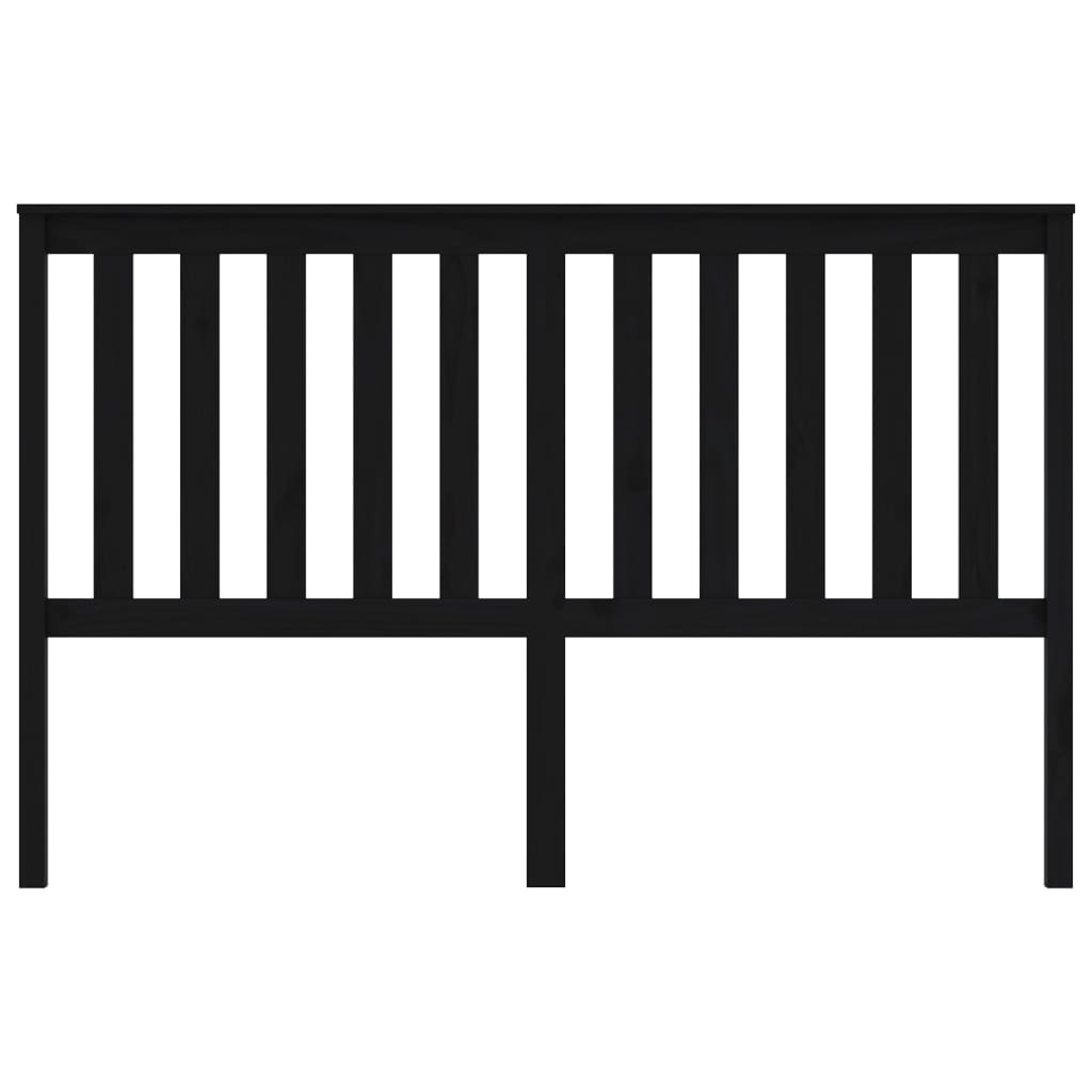 Testiera per Letto Nera 166x6x101 cm in Legno Massello di Pino - homemem39