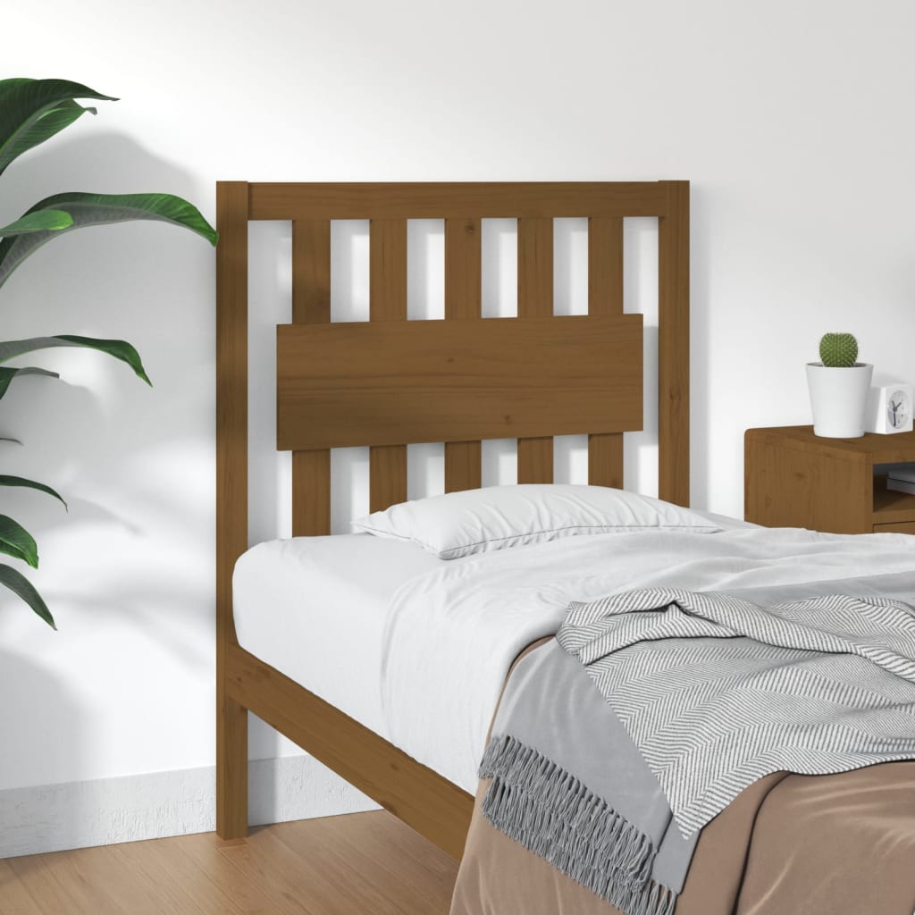 Testiera per Letto ambra 80,5x4x100cm in Legno Massello di Pino - homemem39