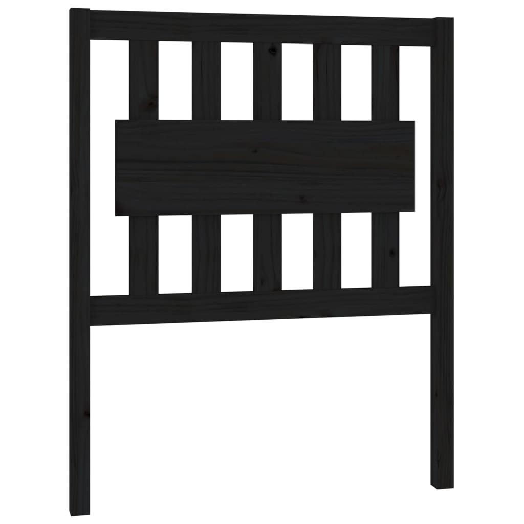 Testiera per Letto Nera 80,5x4x100 cm in Legno Massello di Pino - homemem39