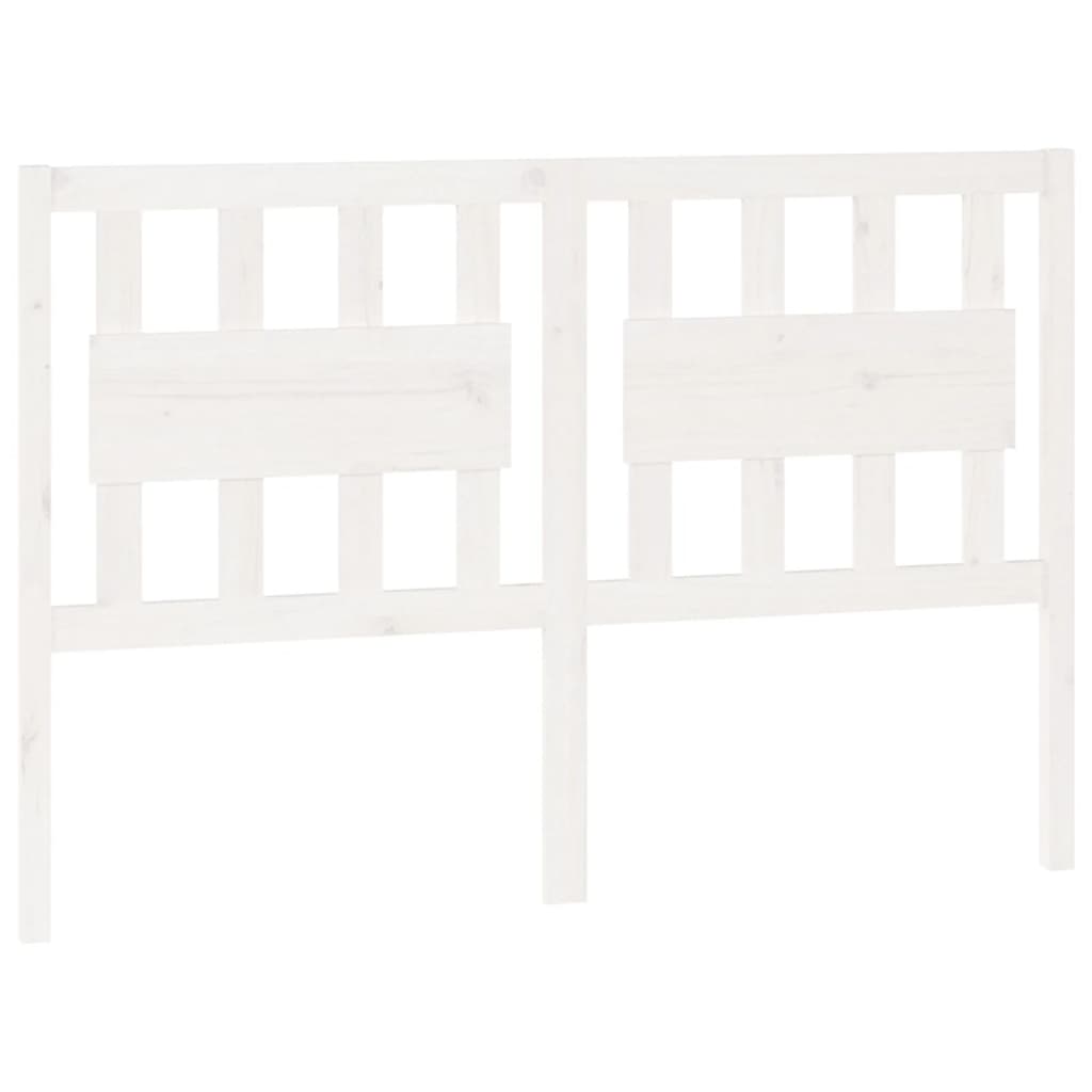 Testiera per Letto Bianca 125,5x4x100 cm Legno Massello di Pino - homemem39