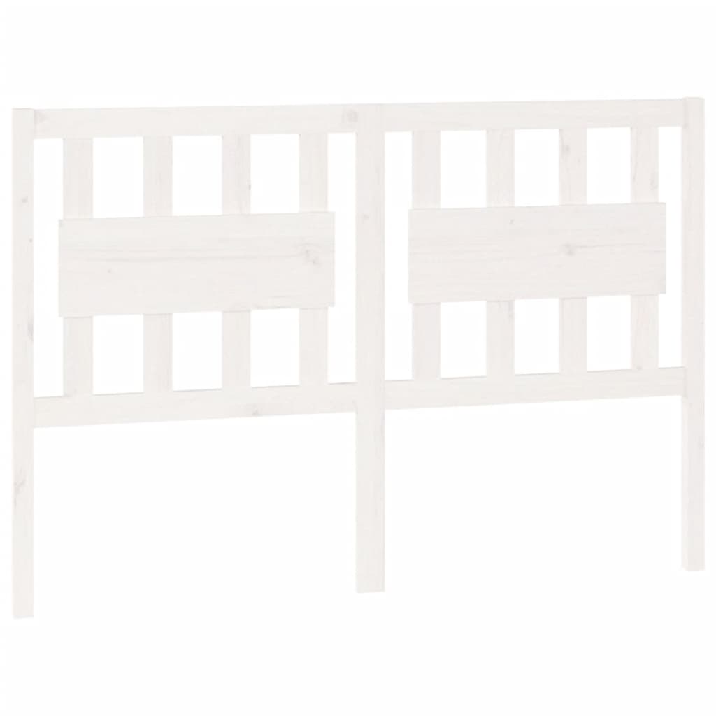 Testiera per Letto Bianca 145,5x4x100 cm Legno Massello di Pino - homemem39