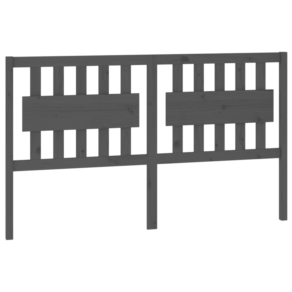 Testiera per Letto Grigia 155,5x4x100 cm Legno Massello di Pino - homemem39