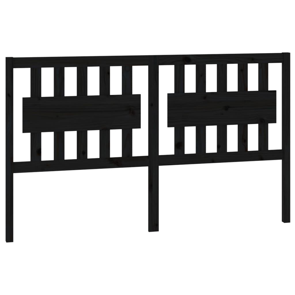 Testiera per Letto Nera 155,5x4x100cm in Legno Massello di Pino - homemem39