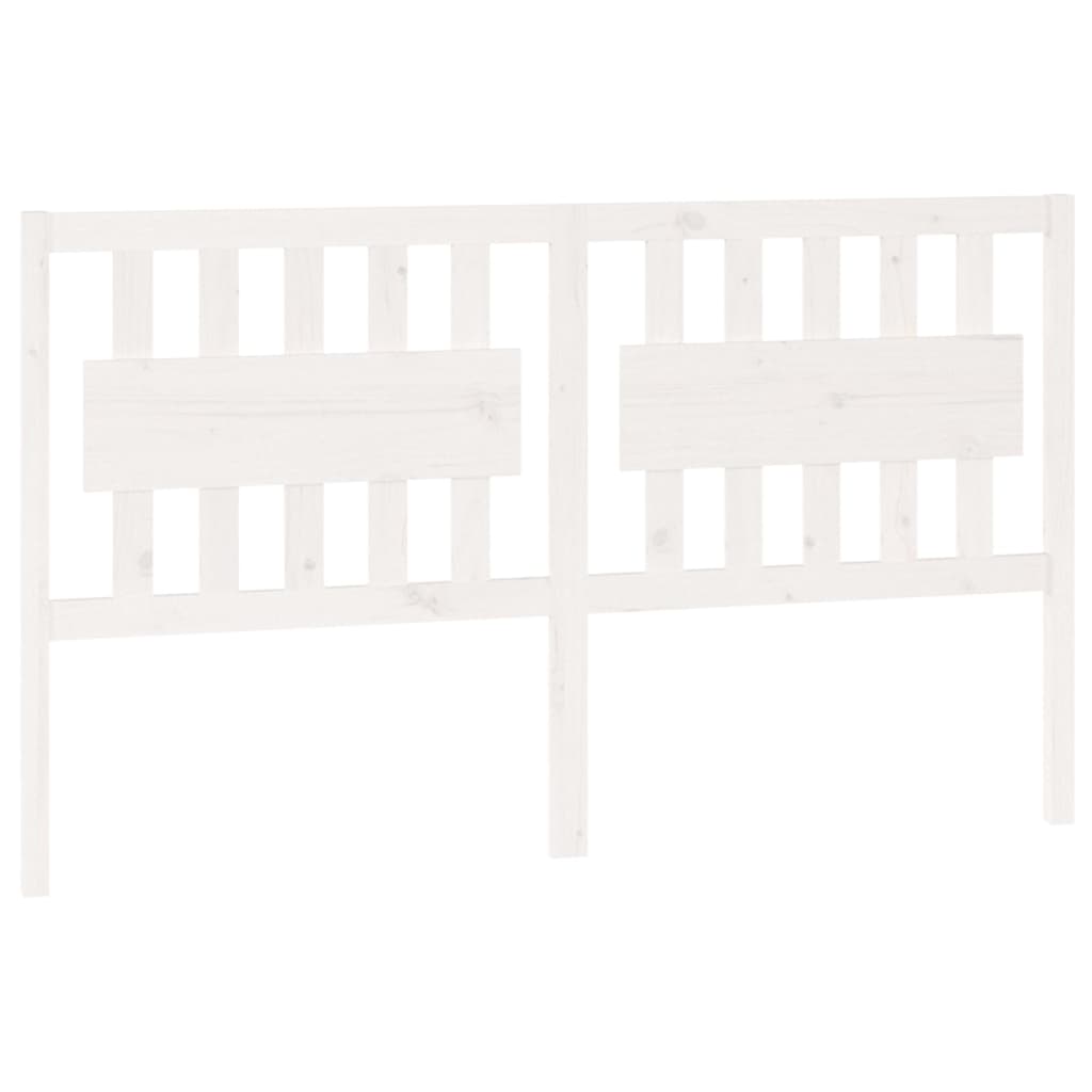 Testiera per Letto Bianca 165,5x4x100 cm Legno Massello di Pino - homemem39
