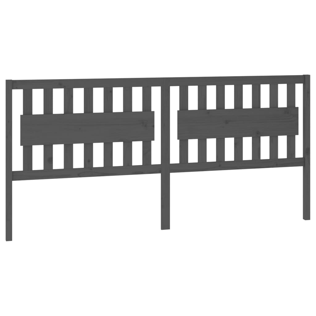 Testiera per Letto Grigia 205,5x4x100 cm Legno Massello di Pino - homemem39