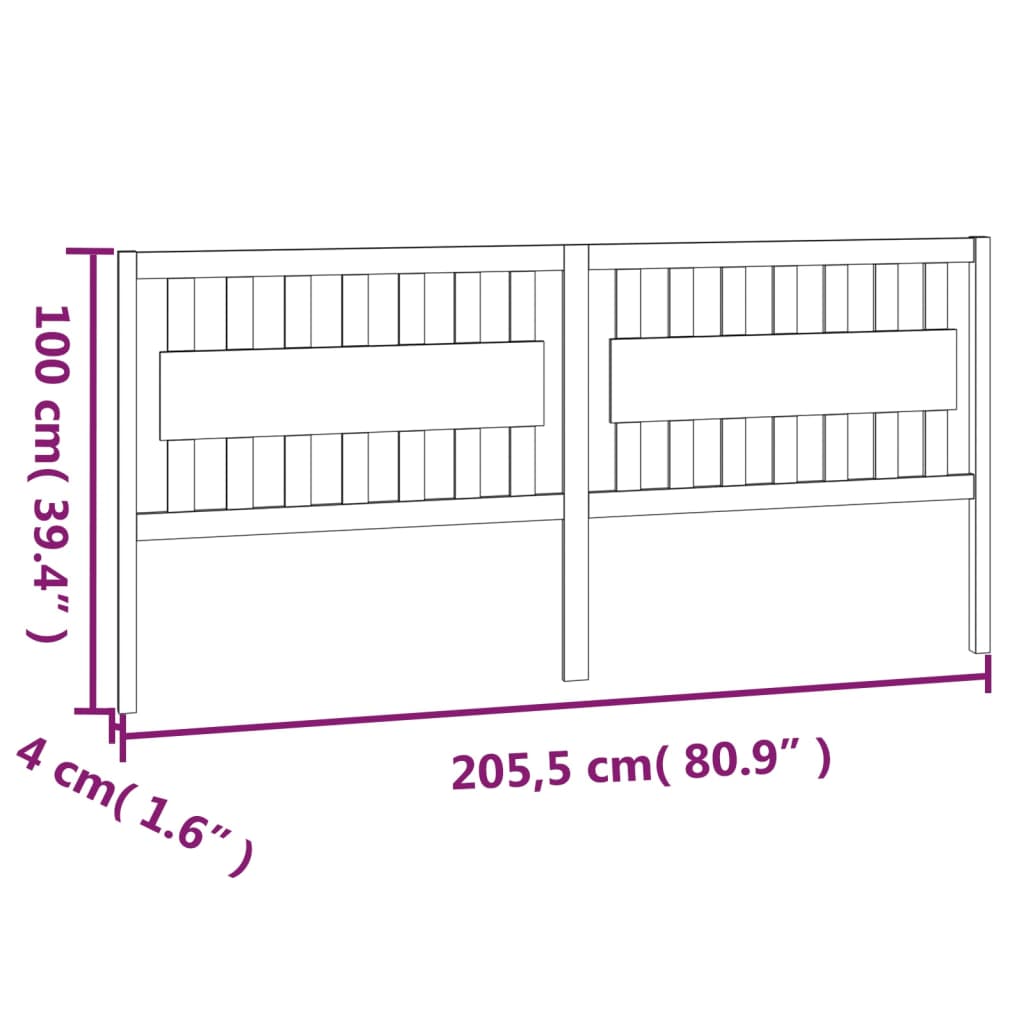 Testiera per Letto ambra 205,5x4x100 cm Legno Massello di Pino - homemem39