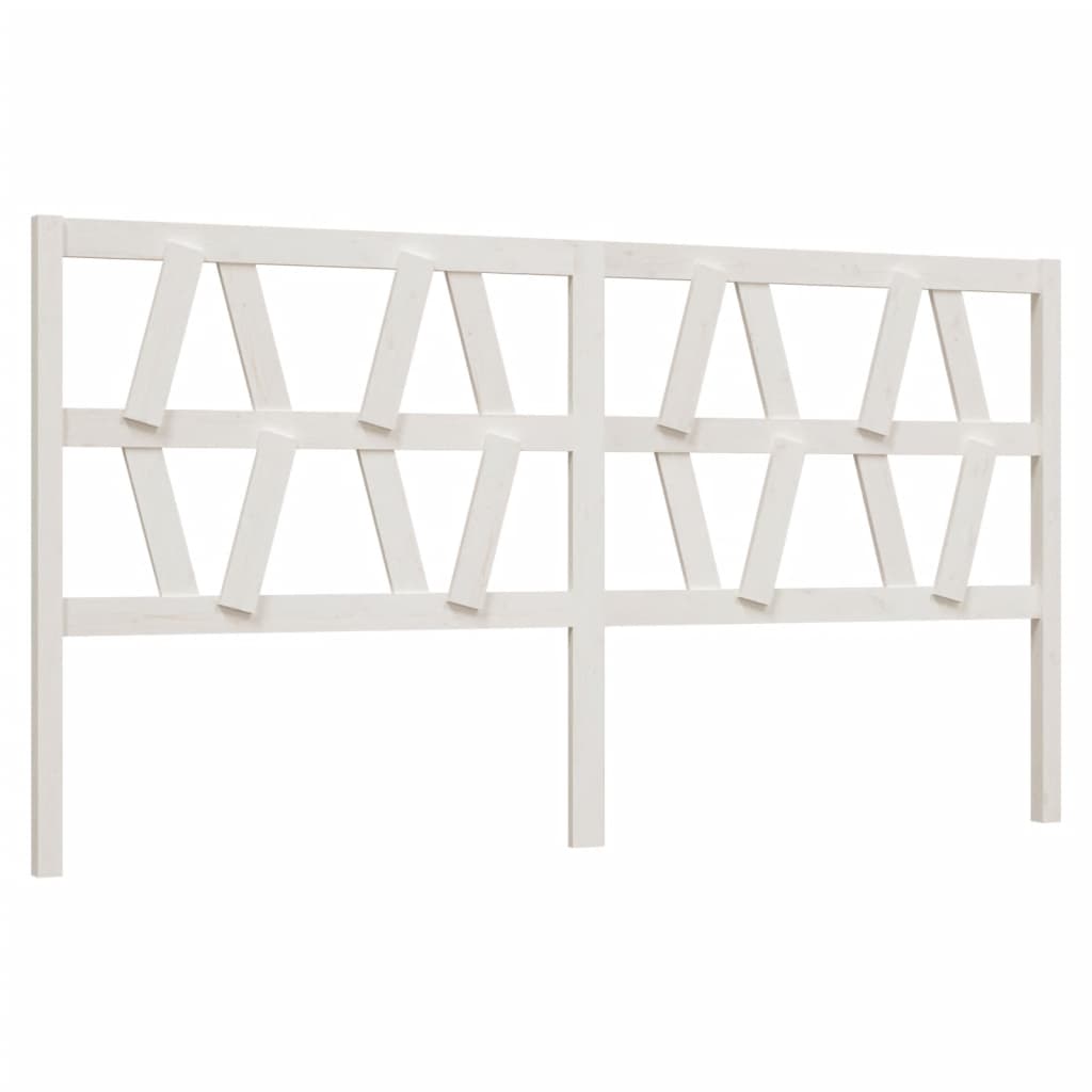Testiera per Letto Bianca 206x4x100 cm Legno Massello di Pino - homemem39