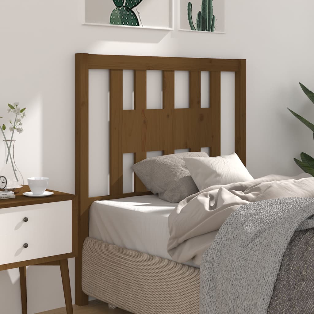 Testiera per Letto ambra 81x4x100 cm in Legno Massello di Pino - homemem39