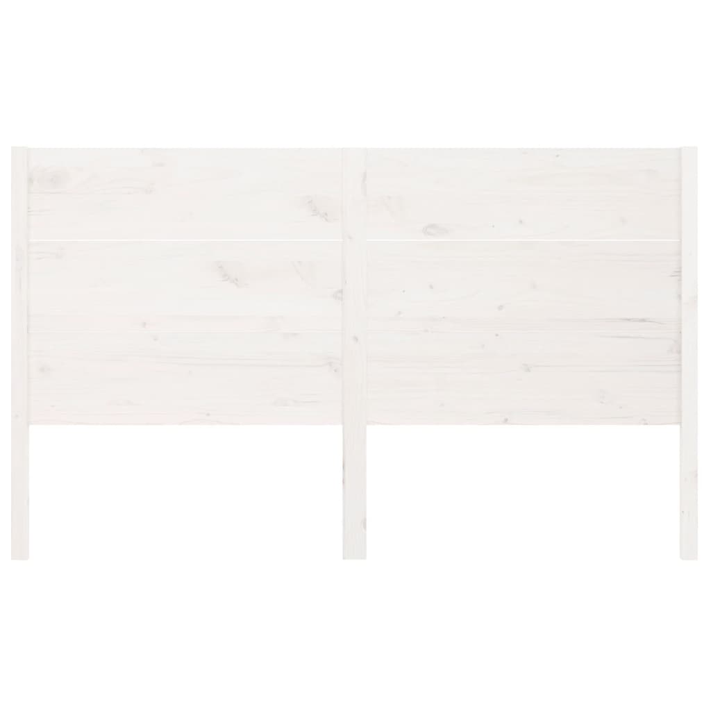 Testiera per Letto Bianca 141x4x100cm in Legno Massello di Pino