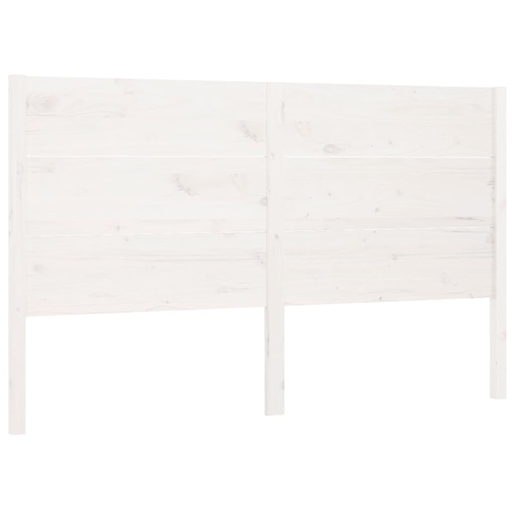 Testiera per Letto Bianca 146x4x100cm in Legno Massello di Pino - homemem39