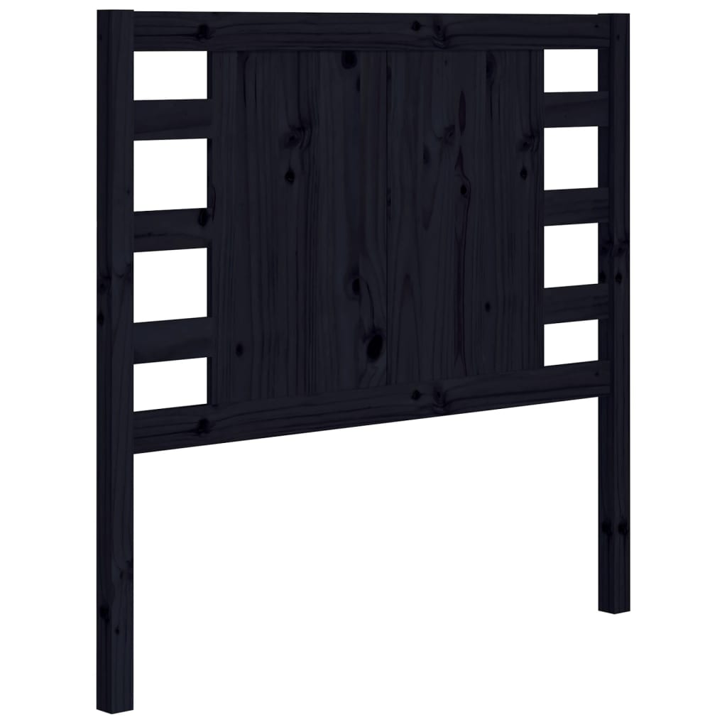 Testiera per Letto Nera 81x4x100 cm in Legno Massello di Pino - homemem39