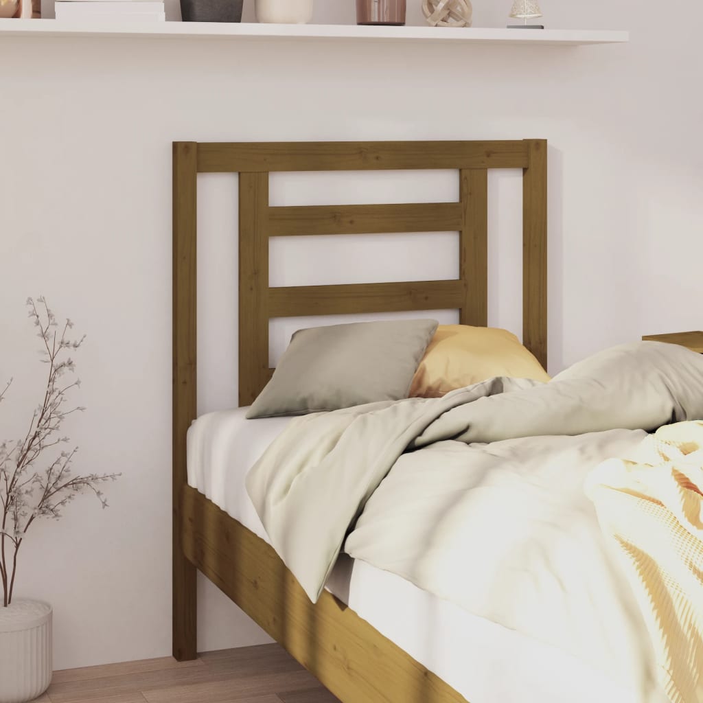 Testiera per Letto ambra 81x4x100 cm in Legno Massello di Pino - homemem39