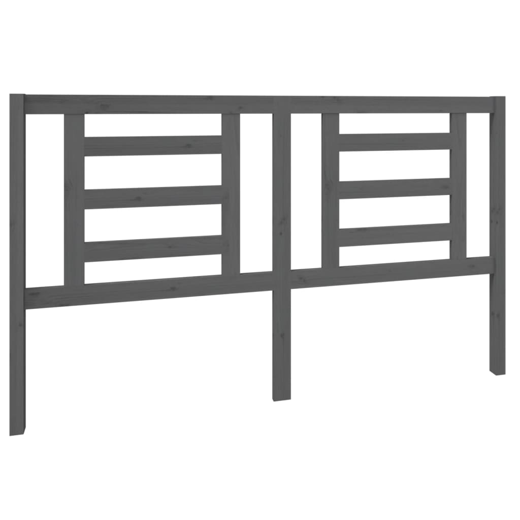 Testiera per Letto Grigia 166x4x100cm in Legno Massello di Pino - homemem39