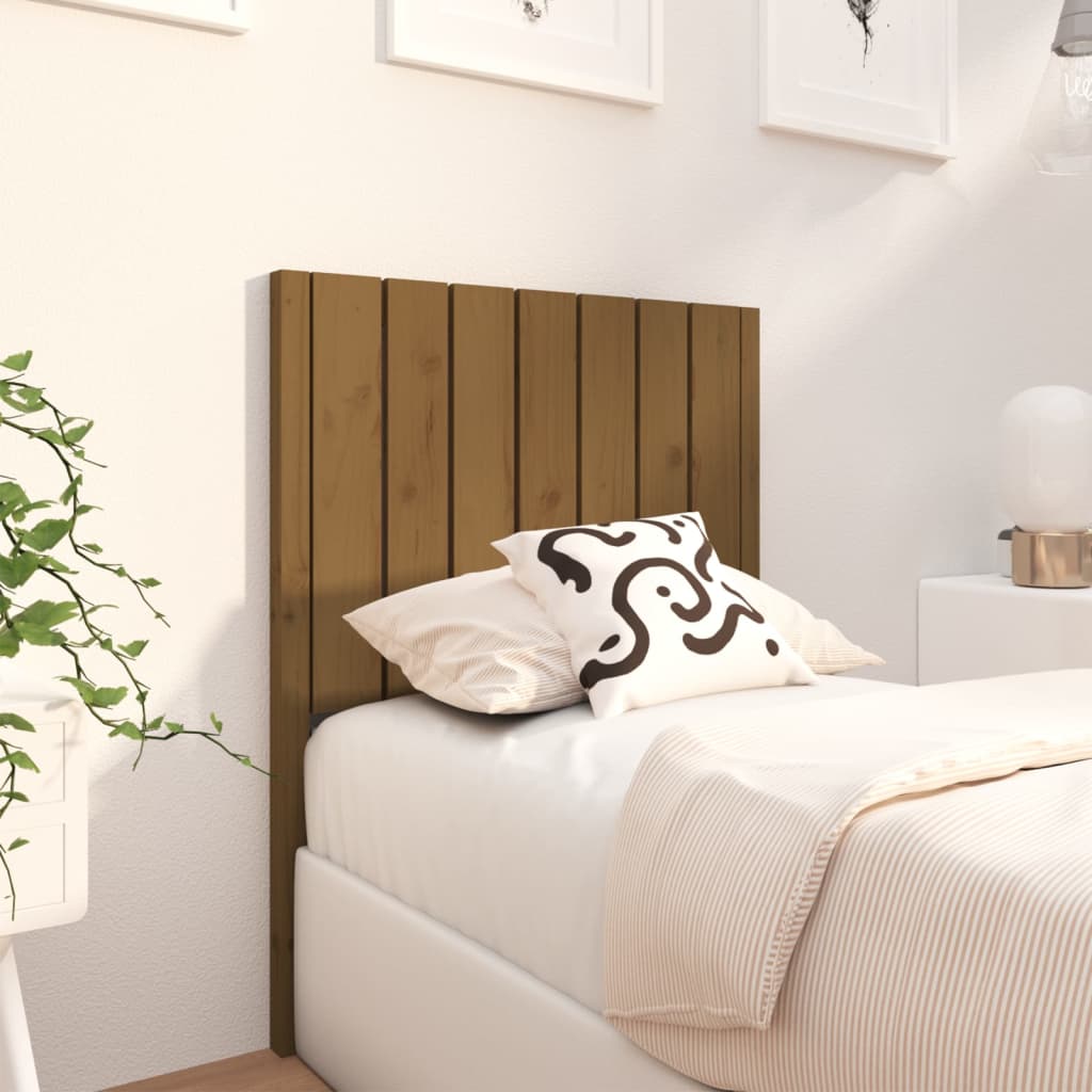 Testiera per Letto ambra 80,5x4x100cm in Legno Massello di Pino - homemem39