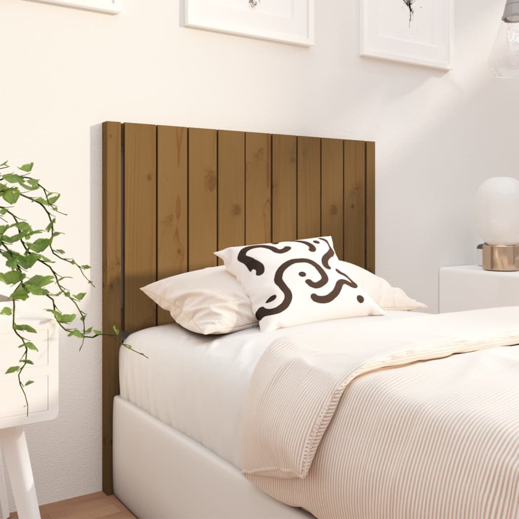 Testiera per Letto ambra 95,5x4x100cm in Legno Massello di Pino