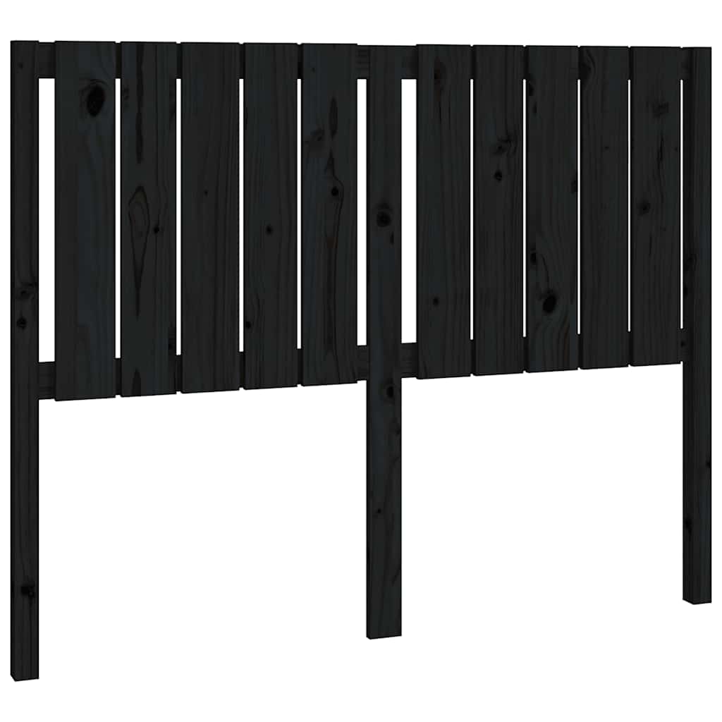 Testiera per Letto Nera 125,5x4x100cm in Legno Massello di Pino - homemem39