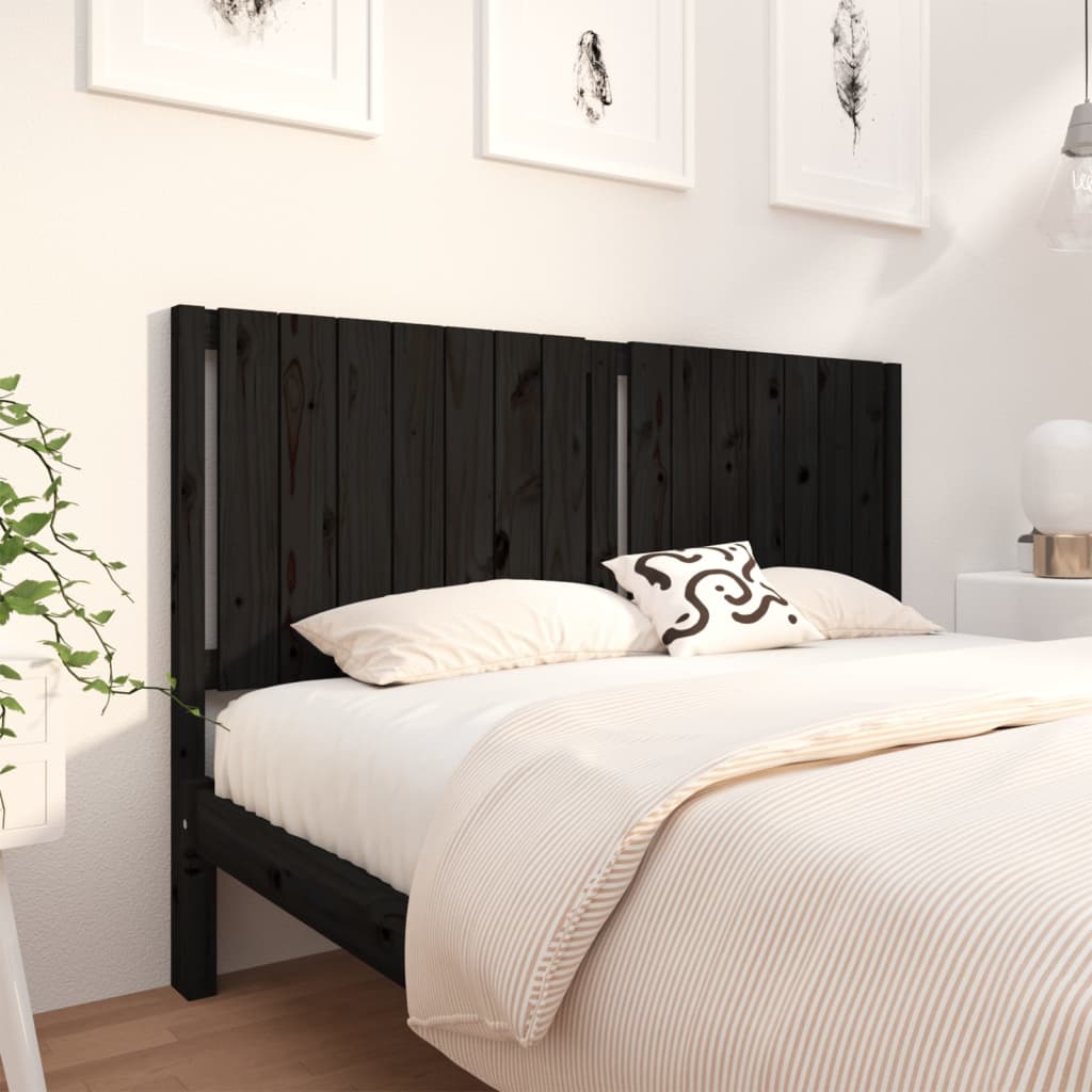Testiera per Letto Nera 165,5x4x100cm in Legno Massello di Pino - homemem39