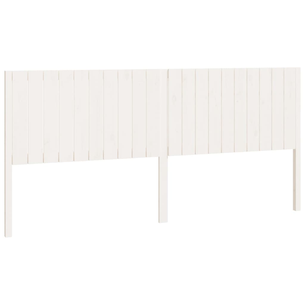 Testiera per Letto Bianca 205,5x4x100 cm Legno Massello di Pino - homemem39