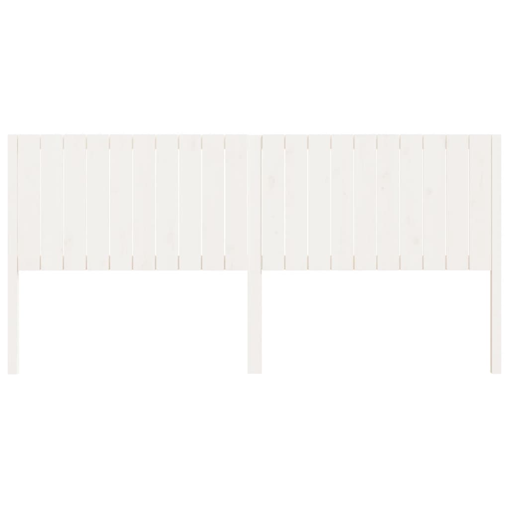 Testiera per Letto Bianca 205,5x4x100 cm Legno Massello di Pino - homemem39