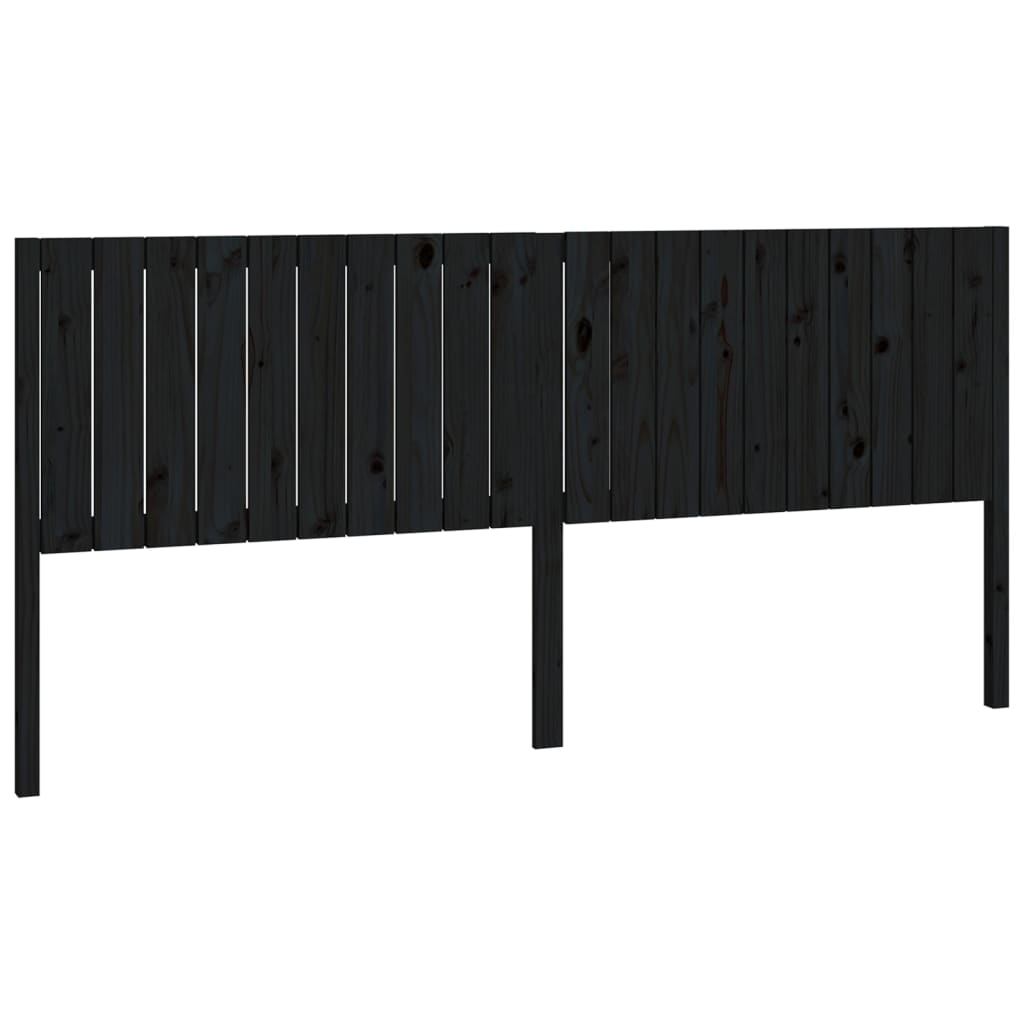 Testiera per Letto Nera 205,5x4x100cm in Legno Massello di Pino - homemem39