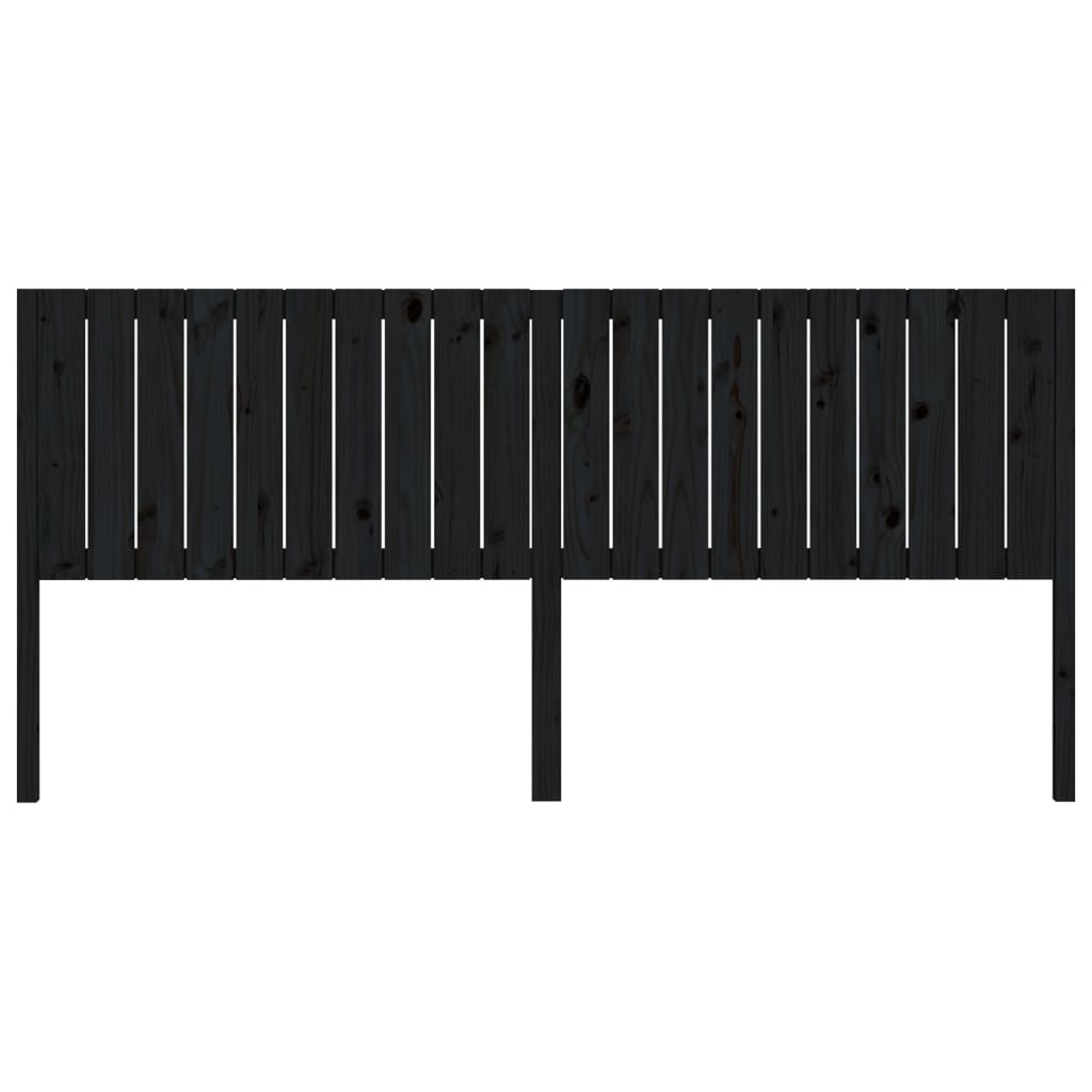 Testiera per Letto Nera 205,5x4x100cm in Legno Massello di Pino - homemem39