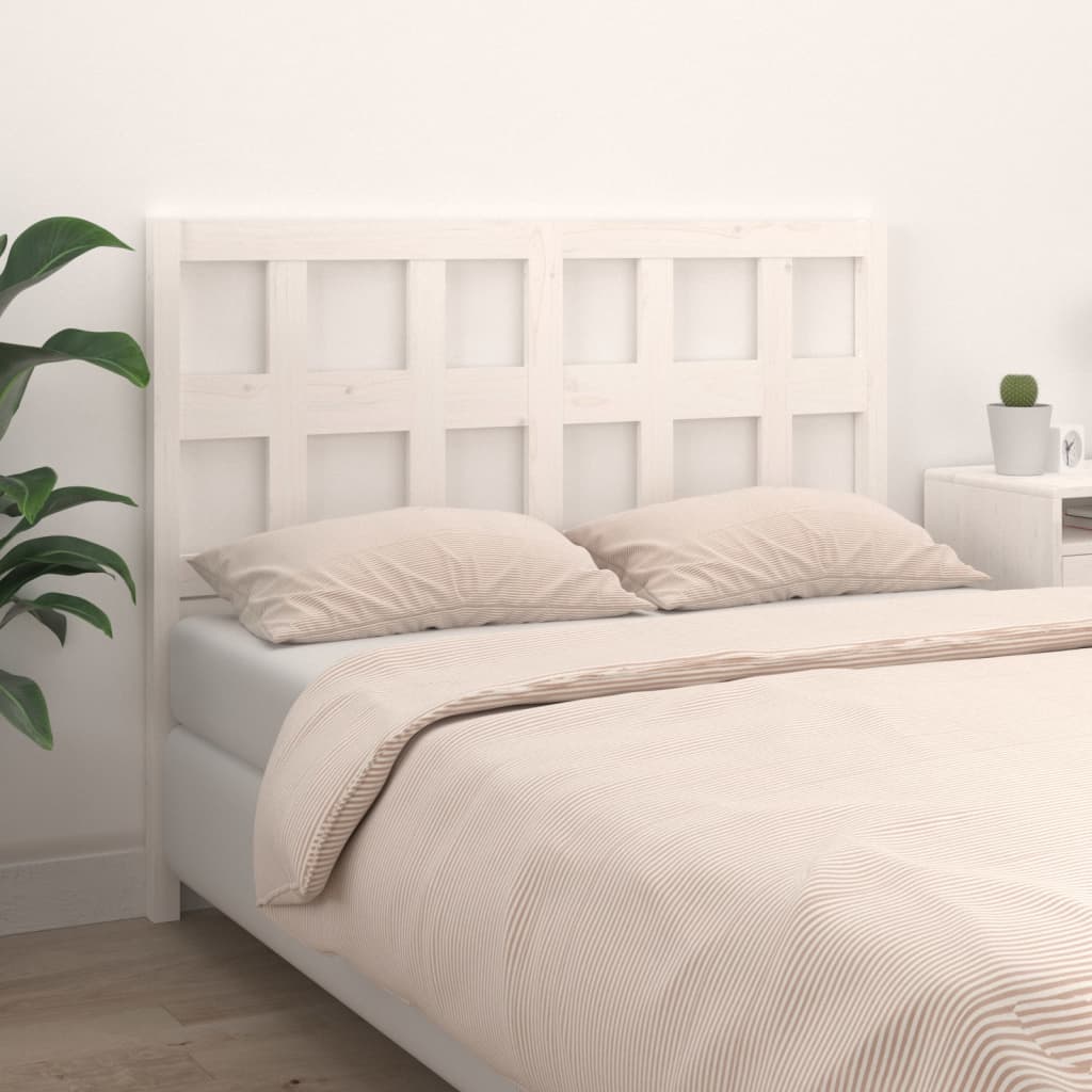 Testiera per Letto Bianca 165,5x4x100 cm Legno Massello di Pino - homemem39