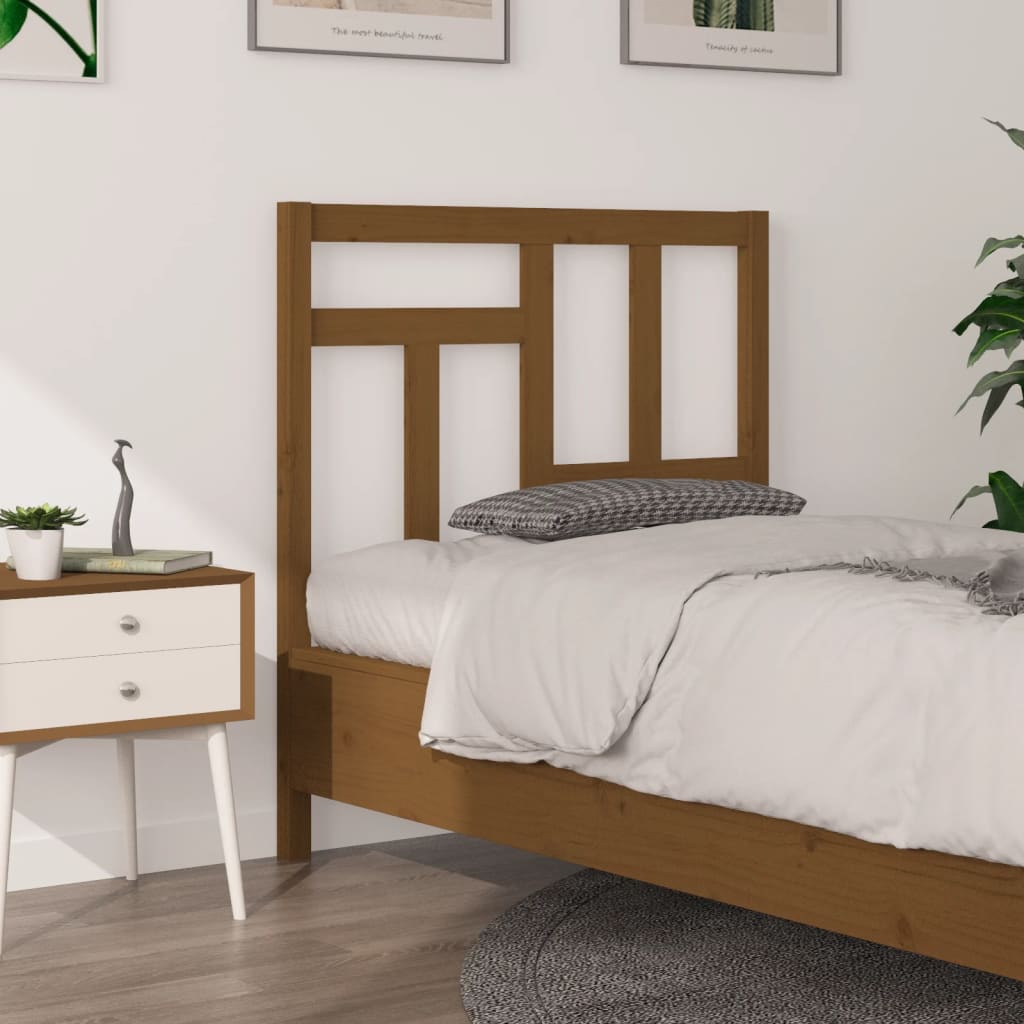 Testiera per Letto ambra 80,5x4x100cm in Legno Massello di Pino - homemem39