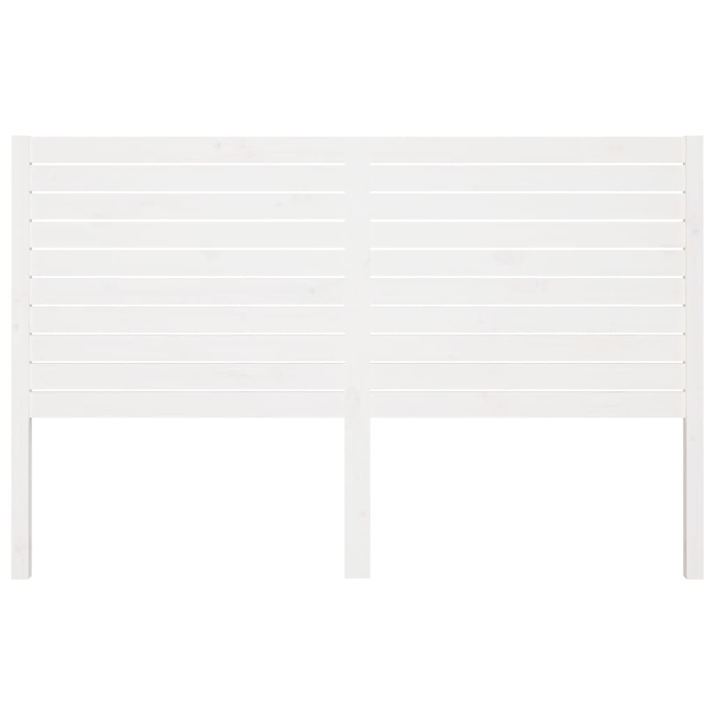 Testiera per Letto Bianca 126x4x100cm in Legno Massello di Pino - homemem39