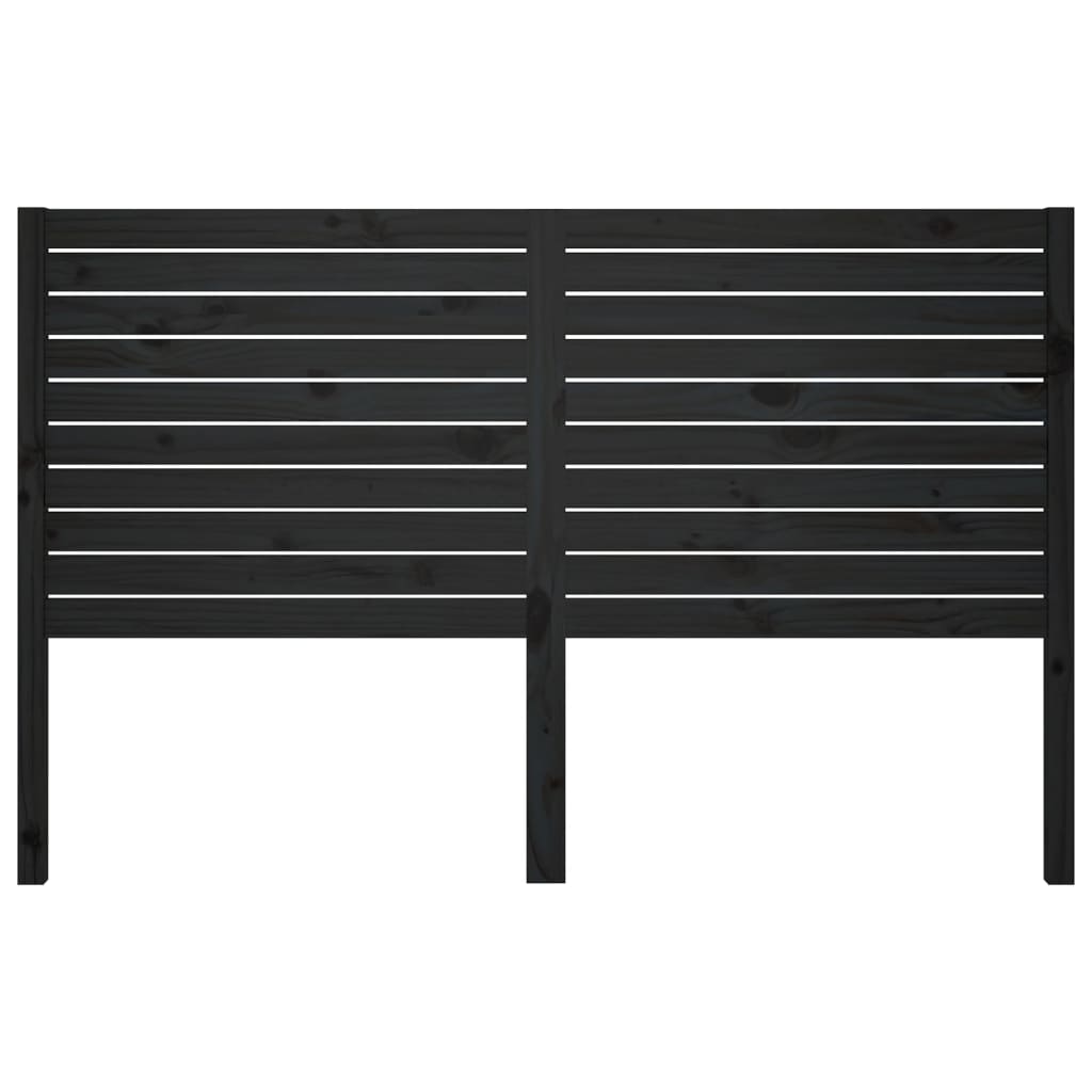 Testiera per Letto Nera 126x4x100 cm in Legno Massello di Pino - homemem39