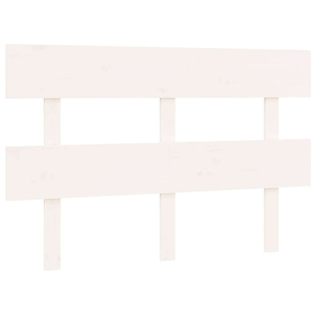 Testiera per Letto Bianca 124x3x81 cm in Legno Massello di Pino - homemem39