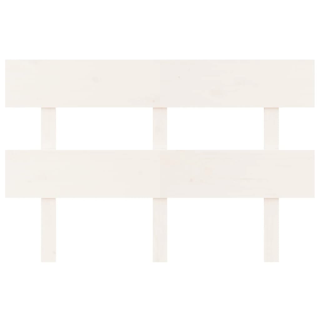 Testiera per Letto Bianca 124x3x81 cm in Legno Massello di Pino - homemem39