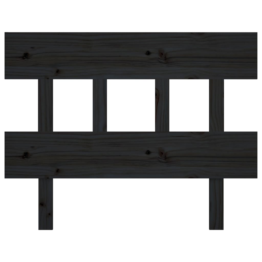 Testiera per Letto Nera 78,5x3x81 cm Legno Massello di Pino - homemem39