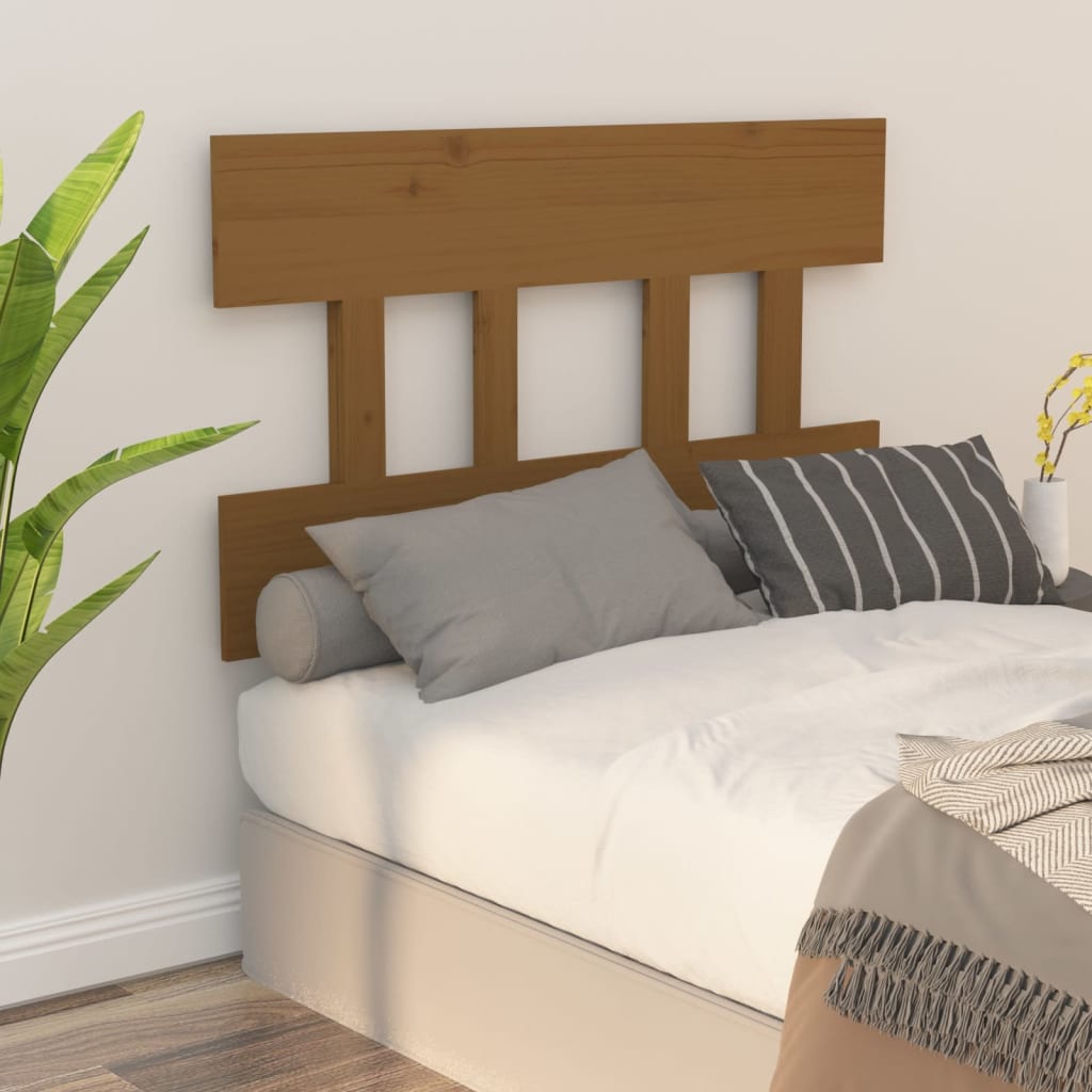 Testiera per Letto ambra 93,5x3x81 cm in Legno Massello di Pino - homemem39
