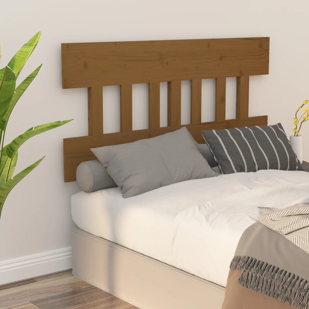 Testiera per Letto ambra 138,5x3x81cm in Legno Massello di Pino - homemem39