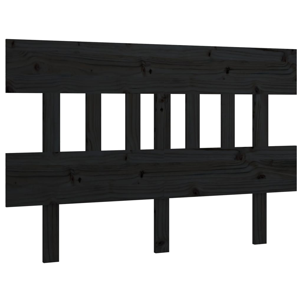Testiera per Letto Nera 203,5x3x81 cm in Legno Massello di Pino - homemem39