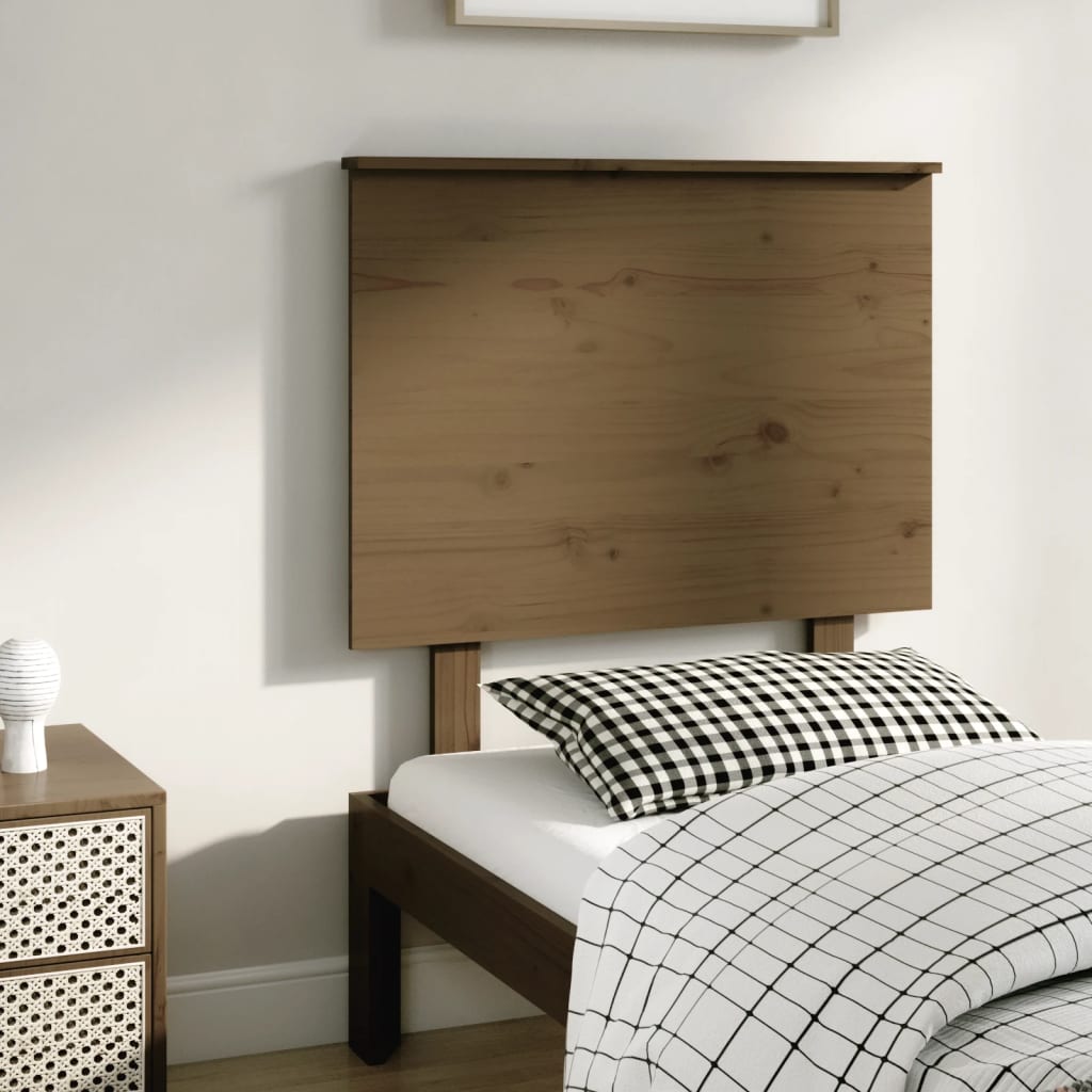 Testiera per Letto ambra 79x6x82,5 cm in Legno Massello di Pino - homemem39