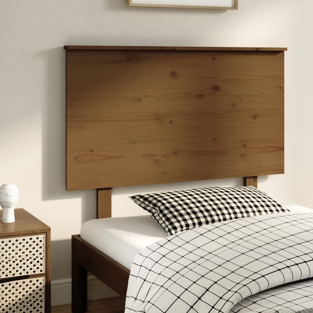 Testiera per Letto ambra 104x6x82,5cm in Legno Massello di Pino - homemem39