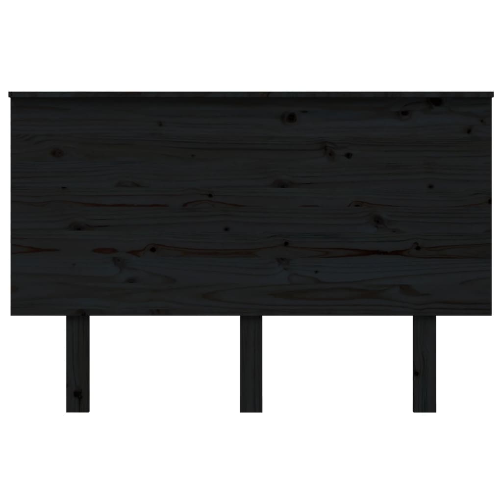 Testiera per Letto Nera 124x6x82,5 cm in Legno Massello di Pino - homemem39