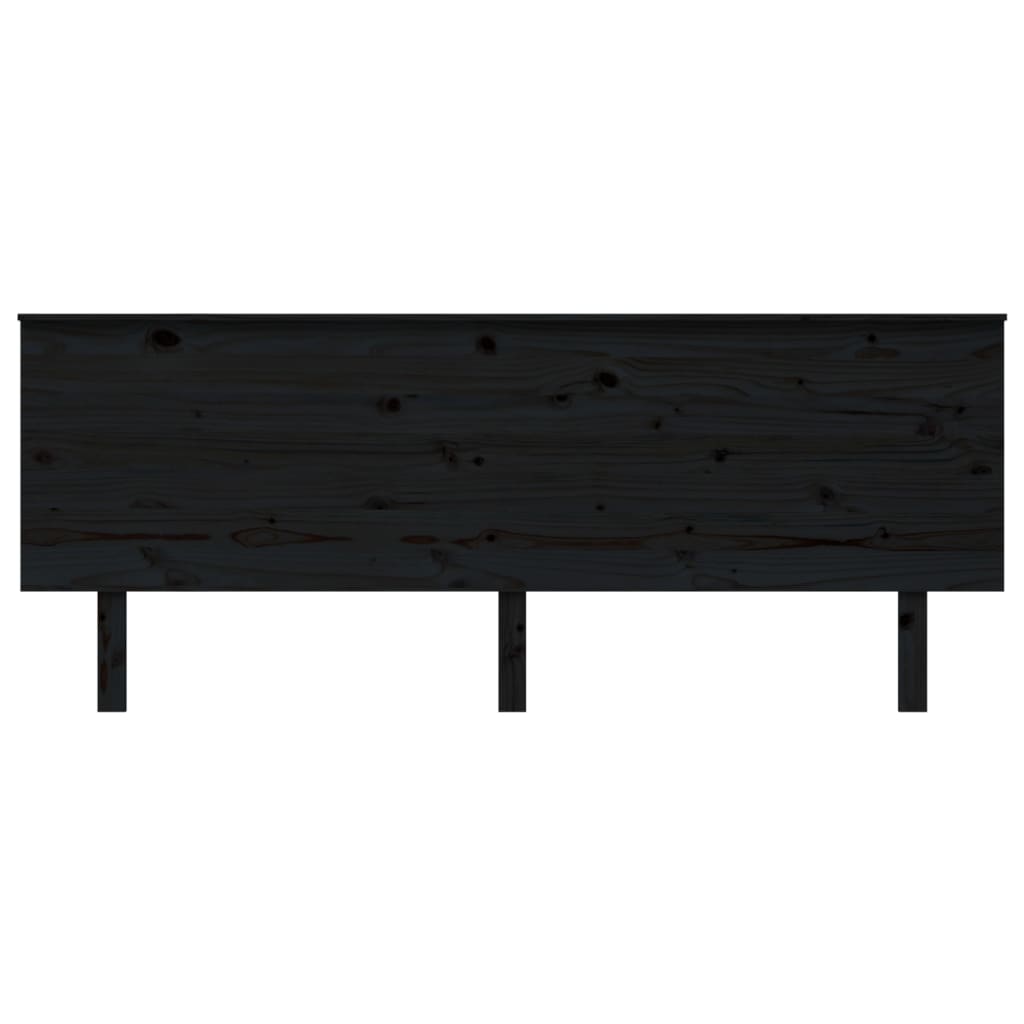 Testiera per Letto Nera 204x6x82,5 cm in Legno Massello di Pino - homemem39