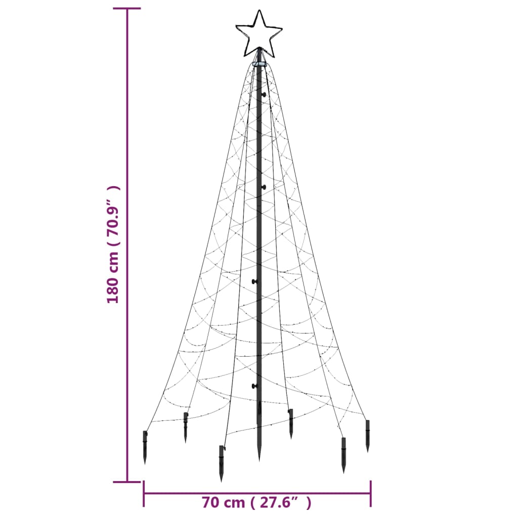 Albero di Natale con Puntale Blu 200 LED 180 cm - homemem39