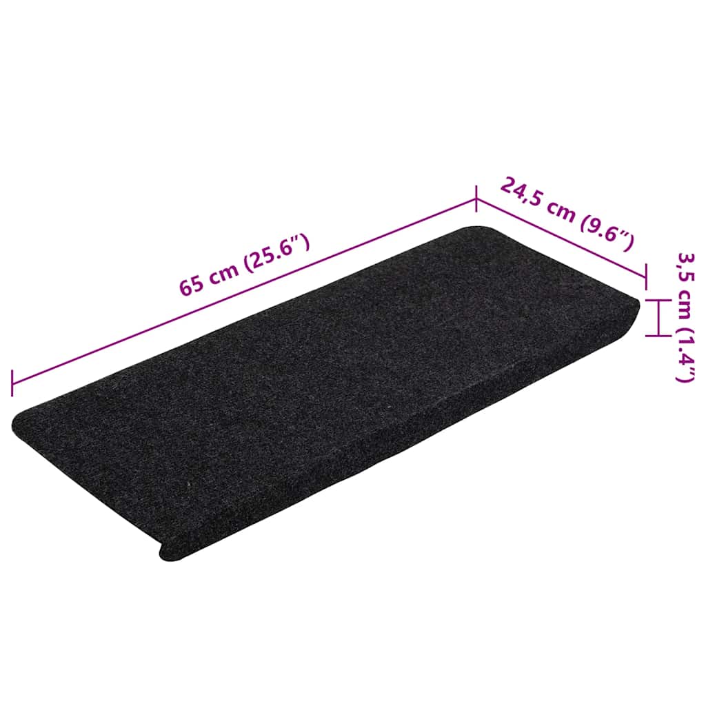 Tappetini Autoadesivi per Scale 15 pz 65x24,5x3,5 cm Nero - homemem39