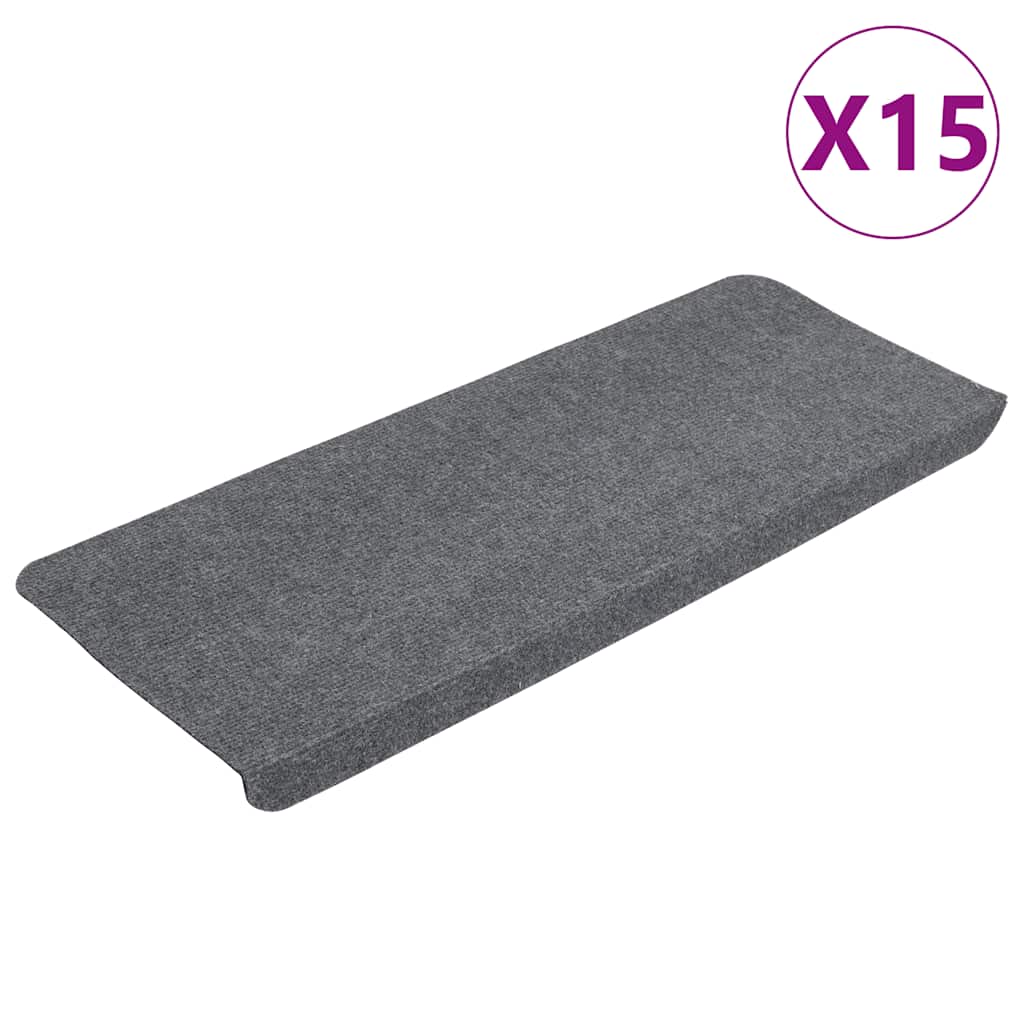 Tappetini Autoadesivi per Scale 15 pz 65x24,5x3,5 cm Grigio - homemem39