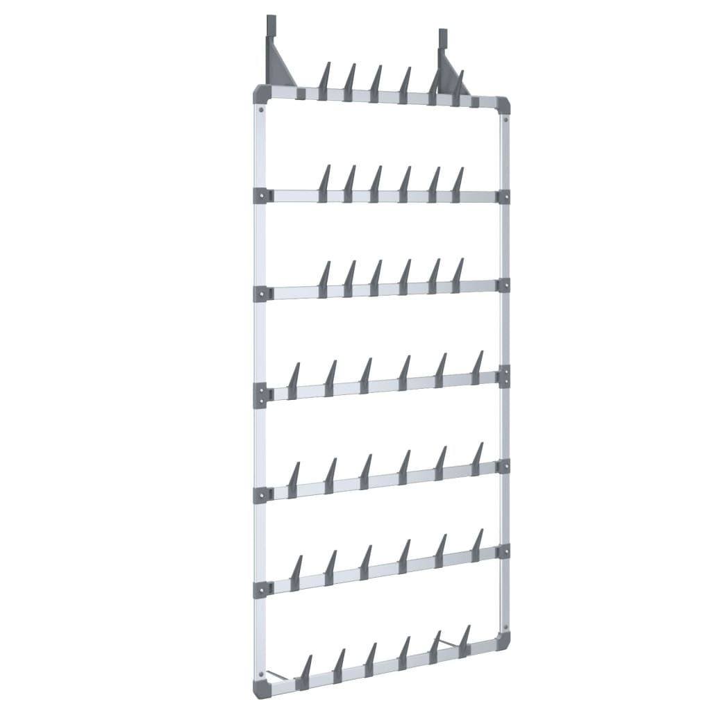 Scarpiera Pensile Argento 66x13x139 cm - homemem39