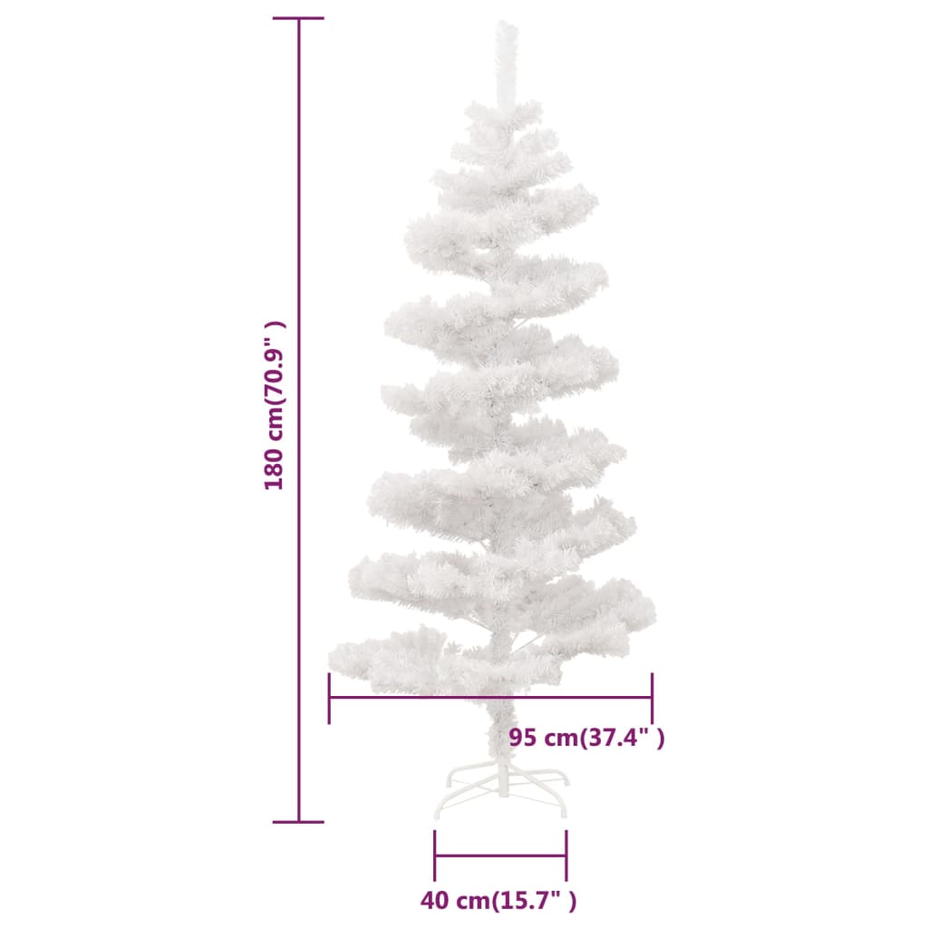 Albero di Natale Preilluminato con Vaso Bianco 180 cm in PVC | homemem39